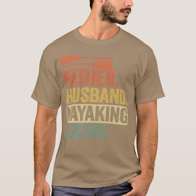 Camiseta Padre Husband Kayaking Legend Kayak Pai Homens fam (Frente)