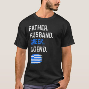 Camiseta Padre Husband Legenda Grega Orgulhosa Bandeira da