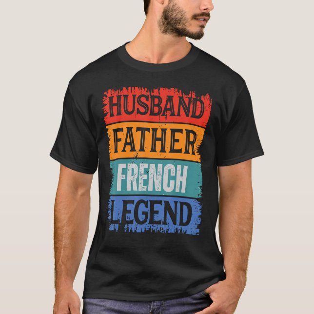 Camiseta Padre Husband Lenda FRANCESA Pai Orud Retro Papa (Frente)