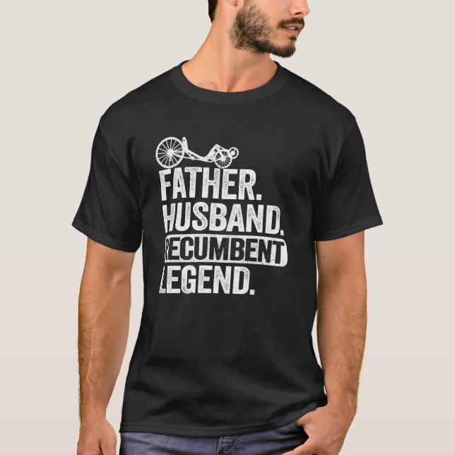 Camiseta Padre Husband Recumbante Legenda Trike Pai Velomob (Frente)