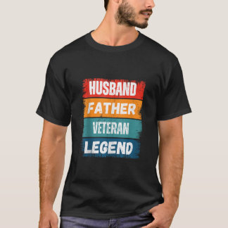 Camiseta Padre Husband VETERAN Legend Proud Pai Funny Retr