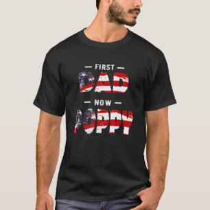 Camiseta Padre Mens - Primeiro Pai Agora Poppy Patriótico