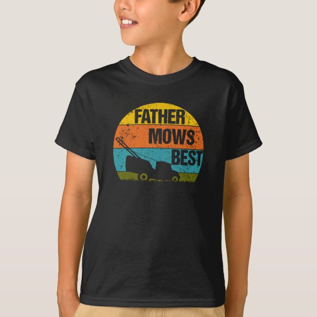 Camiseta Padre Mows Best Lawn Mower Piada (Frente)