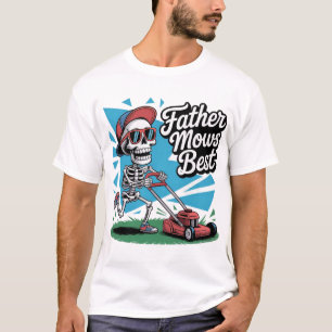 Camiseta Padre Mows Melhor Pai Skeleton Dia de os pais Engr
