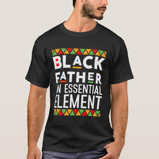 Camiseta Padre Negro O Dia de os pais Essencial de Escoamen (Frente)