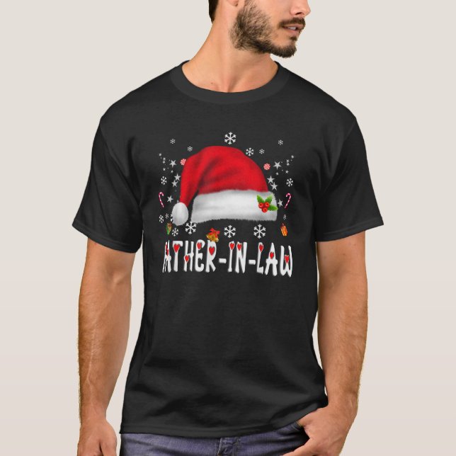 Camiseta Padre-Papai noel-de-Direito Famílias de Natal Que  (Frente)