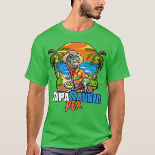 Camiseta Padre PapSaurio Rex Divertido Dinosaurio Da Del