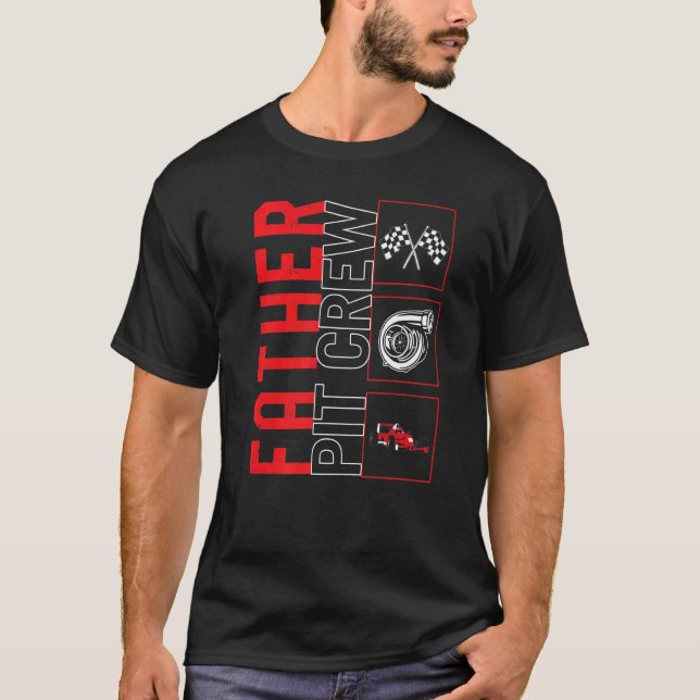 Camiseta Padre Pit Crew Car Racecar Ra (Frente)