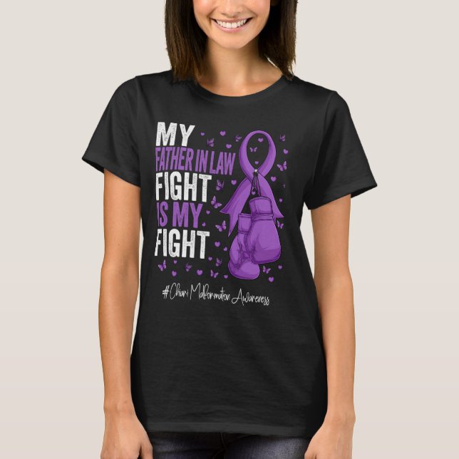 Camiseta Padre Roxo da Lei Chiari Malformation Aw (Frente)