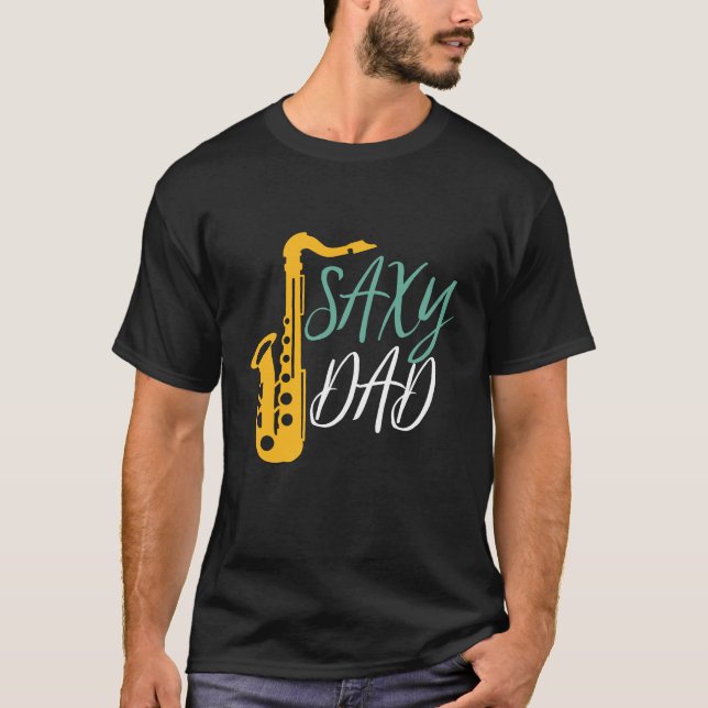 Camiseta Padre Saxy Pai Engraçado Saxofone (Frente)