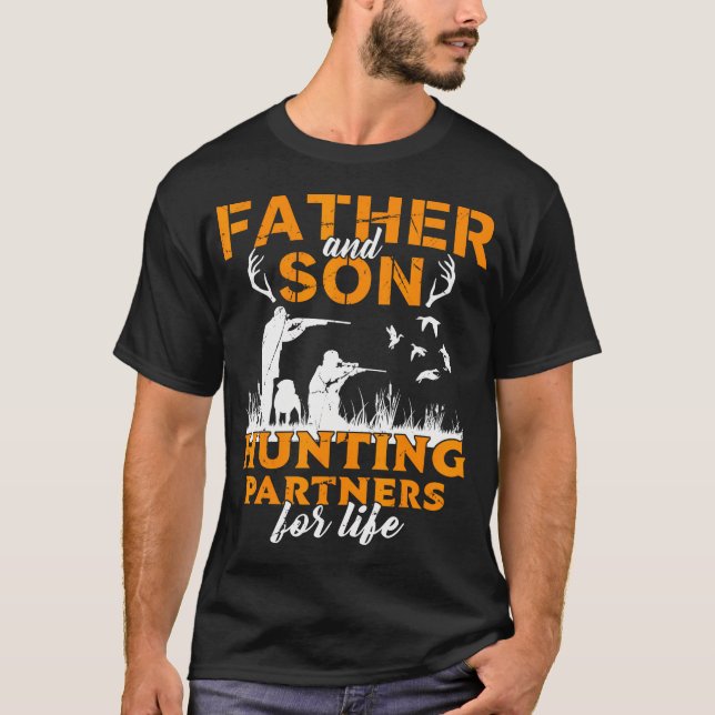 Camiseta Padre Son Caça Parceiros Para Mães Familiares De P (Frente)