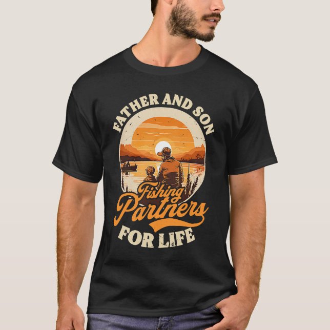 Camiseta Padre Son Partners For Life Fisher Pescador (Frente)