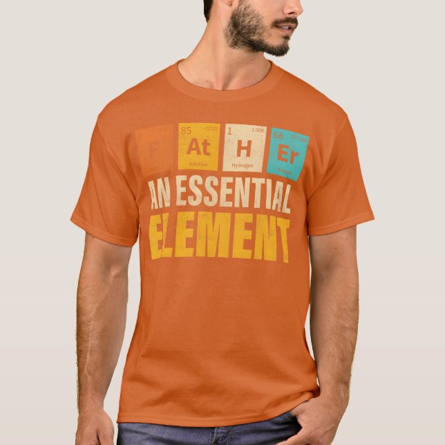 Camiseta Padre Um Elemento Engraçado Vintagem do Período (Frente)