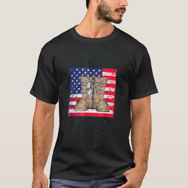 Camiseta Padre Veteranos Meu Veterano Favorito É Minha Resi (Frente)