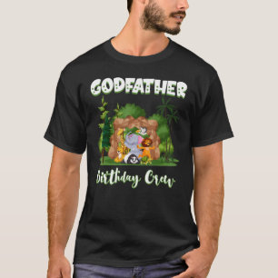 Camiseta Padrinho Aniversário Tripulação Zoo Bday Safari Pa