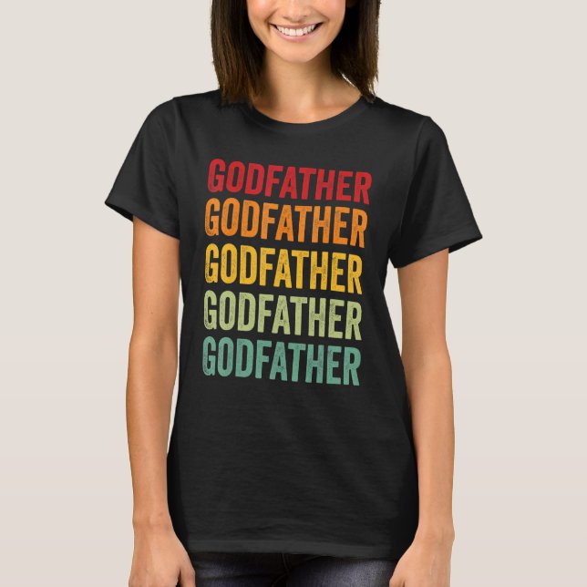 Camiseta Padrinho Arco-Íris Texto Padrinho Colorido (Frente)