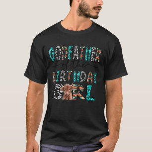 Camiseta Padrinho Da Aniversariante Vaca Highland 1º Aniver