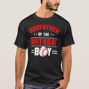 Camiseta Padrinho Da Família Do Tema De Beisebol Do Anivers
