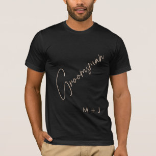 Camiseta Padrinho de casamento moderno Borige + Script Pr