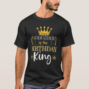 Camiseta Padrinho do aniversário do Partido Tema Rei Bday C