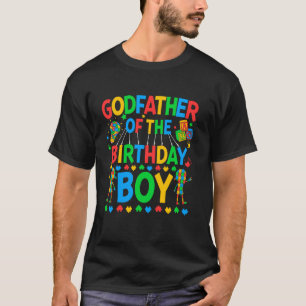 Camiseta Padrinho Do Menino No Aniversário Puzzle Conscient