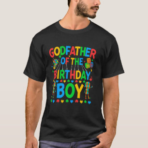 Camiseta Padrinho Do Menino No Aniversário Puzzle Conscient