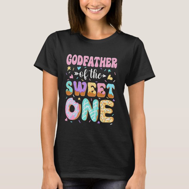 Camiseta Padrinho do Primeiro Aniversário do Doce (Frente)
