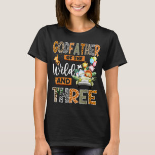 Camiseta Padrinho do Selvagem & Três Menino de 3º Aniversár