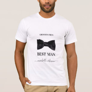 Camiseta Padrinho Festa de Casamento Casamento Preto e Bran