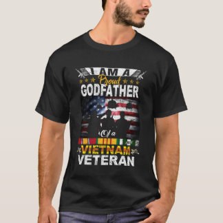 Camiseta Padrinho Orgulhoso De Um Veterano Do Vietnã Bandei