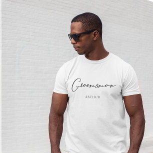 Camiseta Padrinho Personalizado Casamento Chic Minimalista