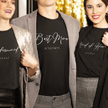 Camiseta Padrinho Personalizado Chic Moderno Despedida de S<br><div class="desc">Esta camiseta preta de padrinho chic e simples apresenta seu nome sob uma tipografia branca elegante. Personalize essas camisetas elegantes e modernas para a festa de casamento ou despedida de solteiro.</div>
