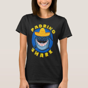 Camiseta Padrinho Tubarão Padrinho Espanhol Batismo Batizad