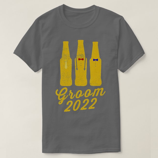 Camiseta Padrinhos de casamento Engraçados do Groom 2022 Fe (Frente do Design)