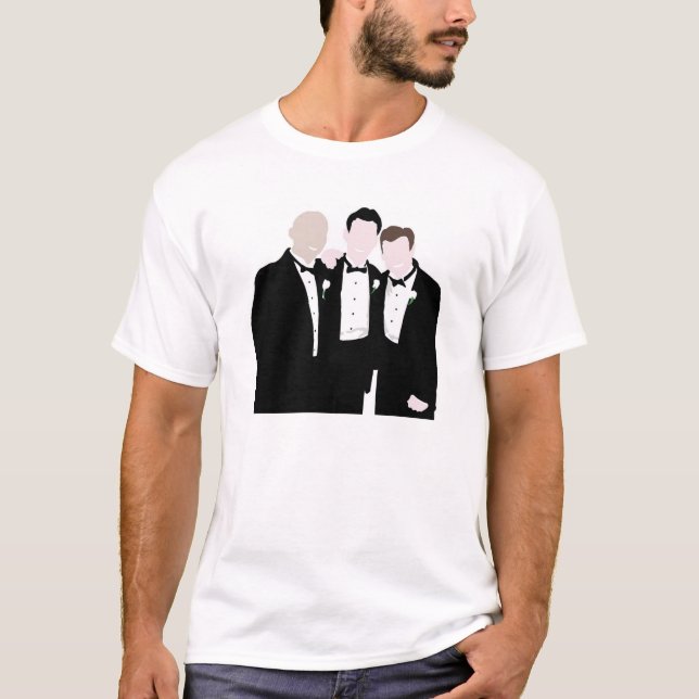 Camiseta Padrinhos de casamento na ponta preta para uma ima (Frente)