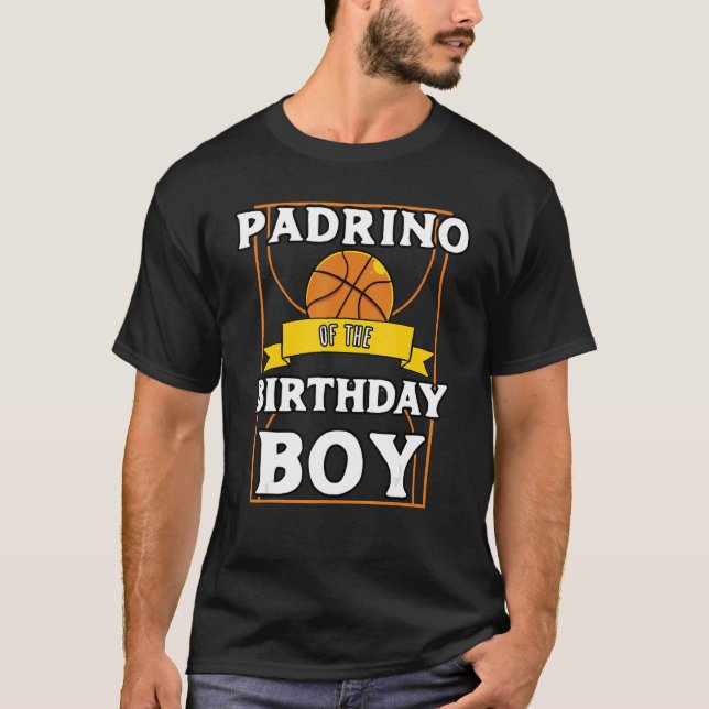 Camiseta Padrino Do Aniversário De Basquete De Aniversário (Frente)
