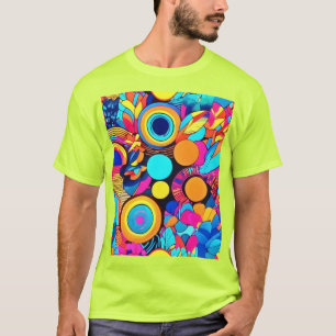 Camiseta Padrões de Abstrato geometria vibrantes