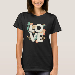Camiseta Padrões de Amor Flores Bonitas Flores Flores Flore