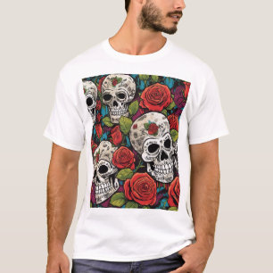 Camiseta Padrões de Arte Intriciados e Rosas