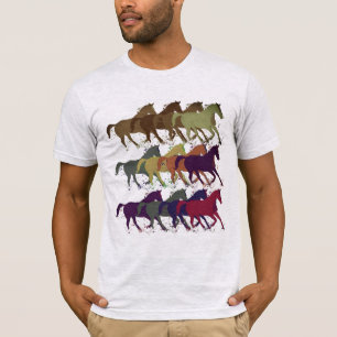 Camiseta Padrões de Cavalos Animais De Exploração