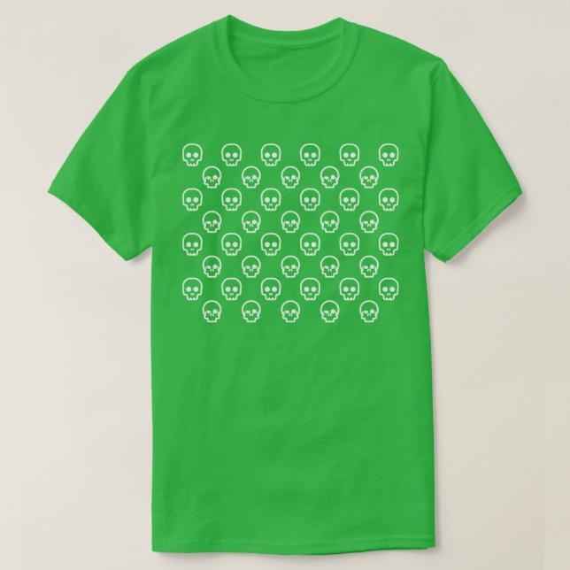Camiseta Padrões de crânios assustadores (Frente do Design)