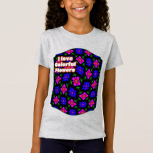Camiseta Padrões de flores rosa adoráveis
