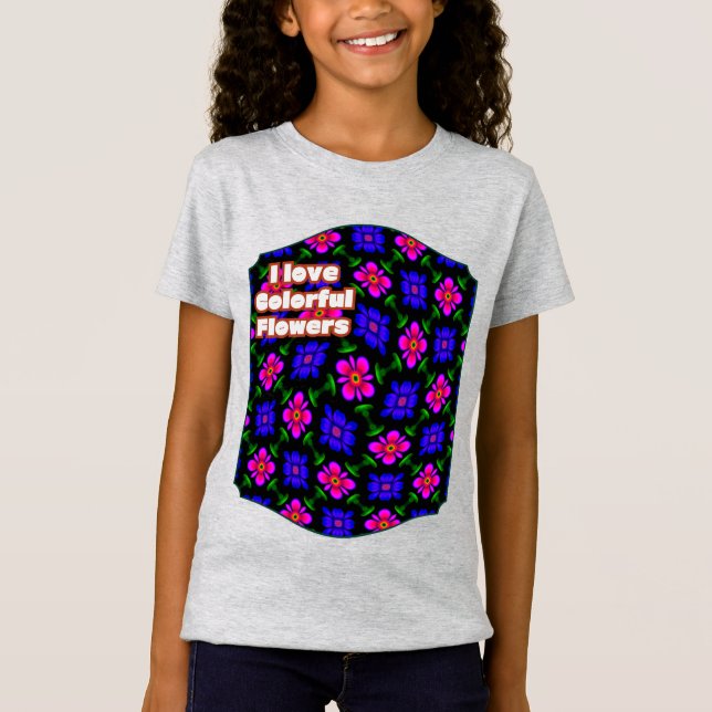 Camiseta Padrões de flores rosa adoráveis (Frente)