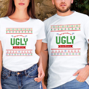 Camiseta Padrões de Knit Nórdico de Natal Feliz