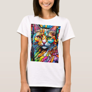 Camiseta Padrões de múltiplos cores Cat 708