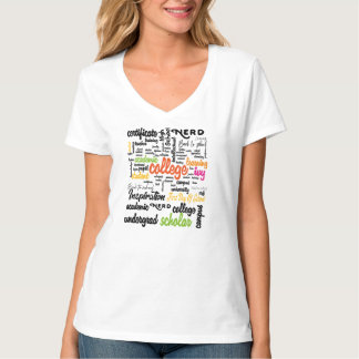 Camiseta Padrões de Nuvem do Word para Educação Universitár
