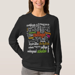 Camiseta Padrões de Nuvem do Word para Educação Universitár