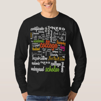 Camiseta Padrões de Nuvem do Word para Educação Universitár