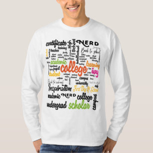 Camiseta Padrões de Nuvem do Word para Educação Universitár