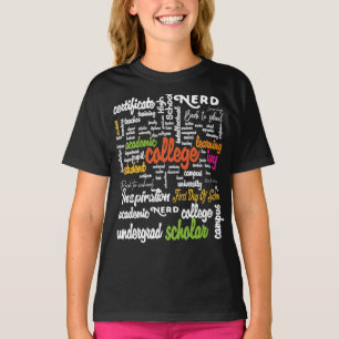 Camiseta Padrões de Nuvem do Word para Educação Universitár